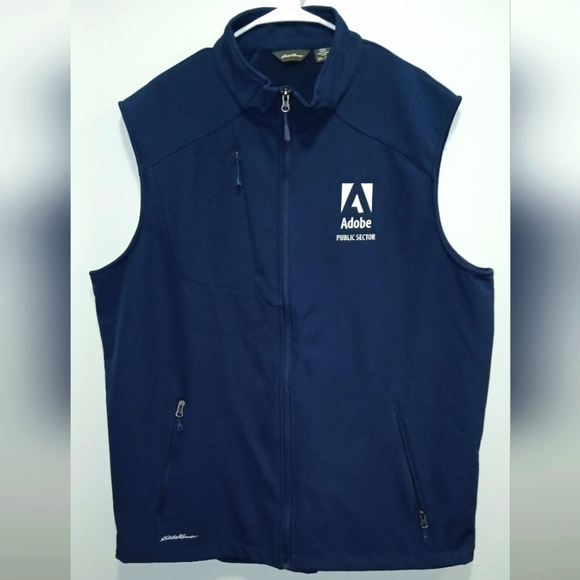 Eddie Bauer #EB546 Adobe men's 2XL blue stretch soft shell vest packable casua… - Picture 1 of 7